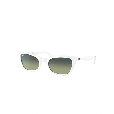 Ray Ban Lady Burbank Sunglasses White Frame Green Lenses 52-20