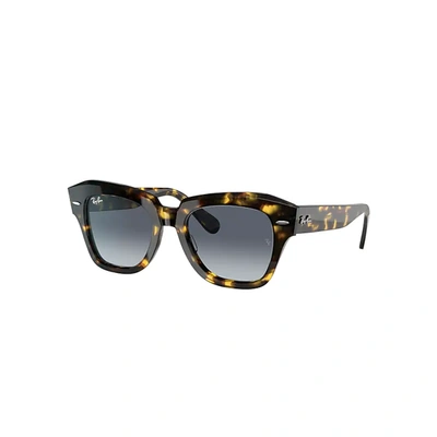 Ray Ban State Street Fleck Sunglasses Yellow Havana Frame Grey Lenses 52-20