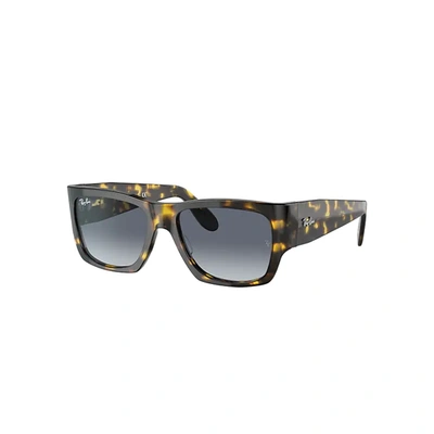 Ray Ban Nomad Fleck Blue Gradient Square Unisex Sunglasses Rb2187 133286 54 In Blue / Grey / Yellow