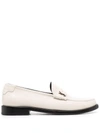 Saint Laurent Lambskin Penny Loafers In Nude