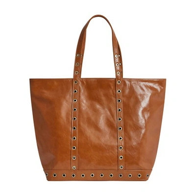 Vanessa Bruno Large Leather Cabas Tote In Biscuit