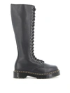 Dr. Martens Tall Black Leather Boots With Lace-up Design In Black