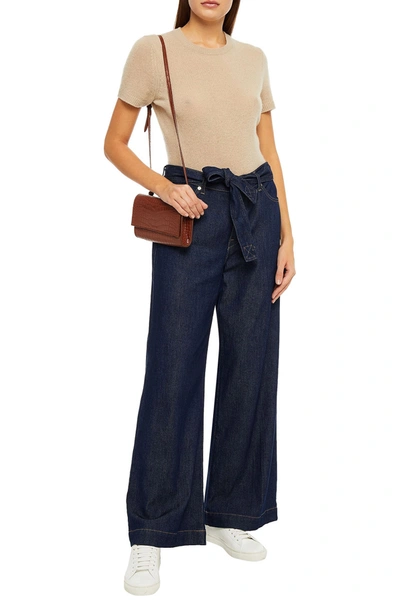 7 For All Mankind Belted High-rise Wide-leg Jeans In Blue