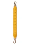 See By Chloé Studded Pebbled-leather Keychain In Marigold