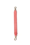 See By Chloé Studded Pebbled-leather Keychain In Bubblegum