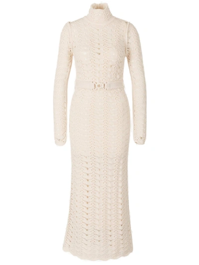 Zimmermann Womens Cream Concert Wool Midi Dress L In White