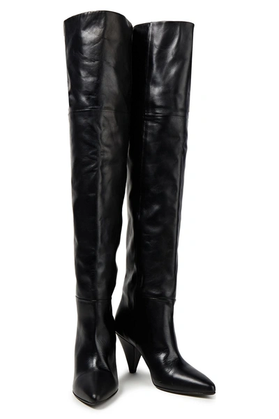 Samsoe & Samsoe Leather Over-the-knee Boots In Black