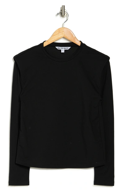 Walter Baker Bethany Cotton-blend Jersey Top In Black