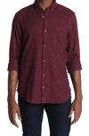 14th & Union Grindle Long Sleeve Trim Fit Shirt In Red Russet-blk Grindle