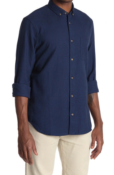 14th & Union Grindle Long Sleeve Trim Fit Shirt In Blue Estate-black Grindle