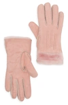 Ugg Classic Tasman Genuine Shearling Gloves In Pink Crystal