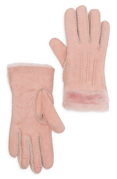 Ugg Classic Tasman Genuine Shearling Gloves In Pink Crystal