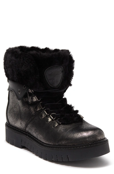 Pajar Penny Faux Fur Trim Lace-up Boot In Pewter