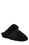 Bearpaw Effie Genuine Sheepskin Fur Lined Slipper In Black Velvet