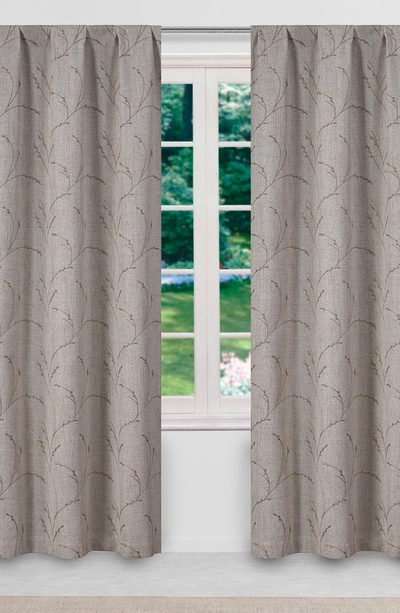 Duck River Textile Katie Metallic Branch Embroidered Blackout Curtains In Linen