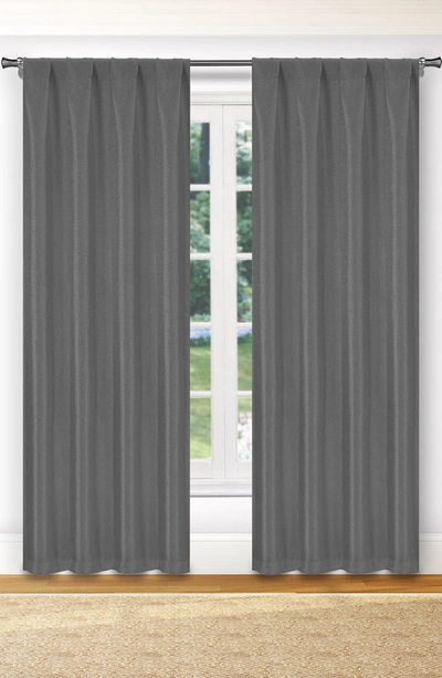 Duck River Textile Montgomery Solid Texture Blackout Curtains In Grey
