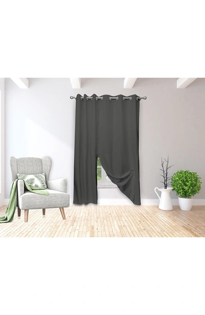 Duck River Textile Isaac Solid Magnetic Blackout Curtain Set In Dark Grey