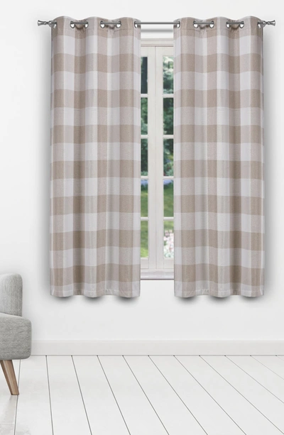 Duck River Textile Aaron Buckle Check Blackout Window Curtain In Linen