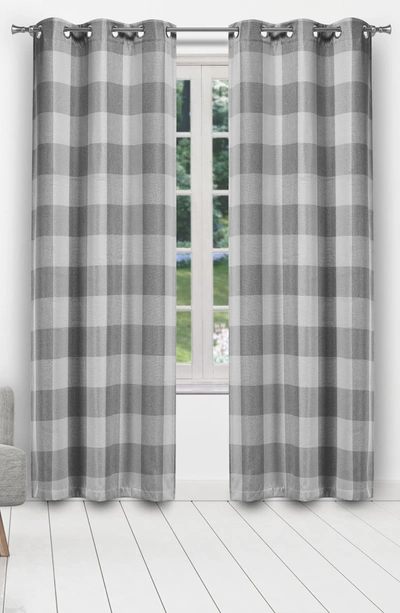 Duck River Textile Aaron Buffalo Check Blackout Window Curtain In Grey