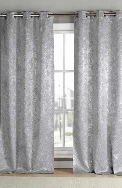 Duck River Textile Maddie Blackout Grommet Curtains 84" In Silver