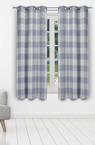 Duck River Textile Aaron Buffalo Check Print Blackout Curtains In Blue