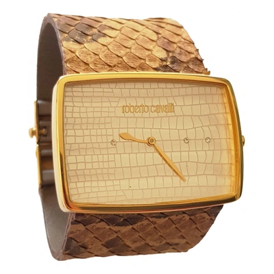 Pre-owned Roberto Cavalli Watch In Gold