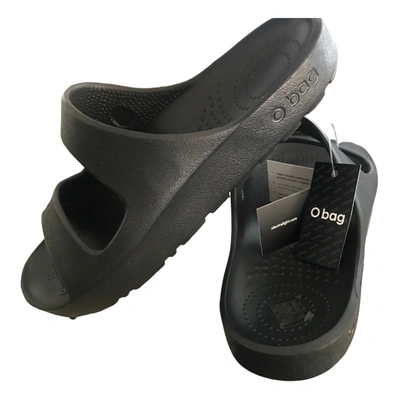 Pre-owned O Bag Sandals In Black