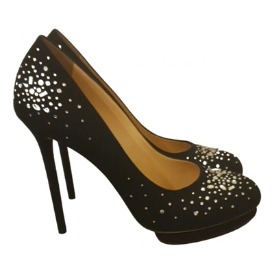 Pre-owned Charlotte Olympia Dolly Cloth Heels In Black