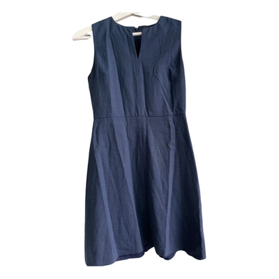 Pre-owned Theory Wool Mini Dress In Blue