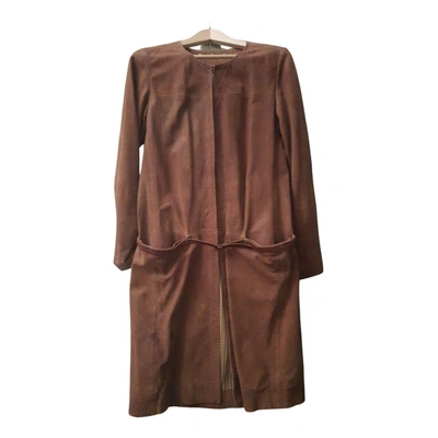 Pre-owned Golden Goose Leather Coat In Brown