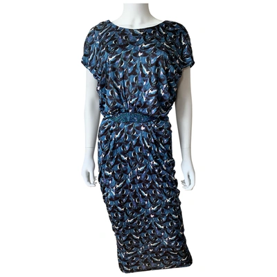 Pre-owned Saloni Mid-length Dress In Blue