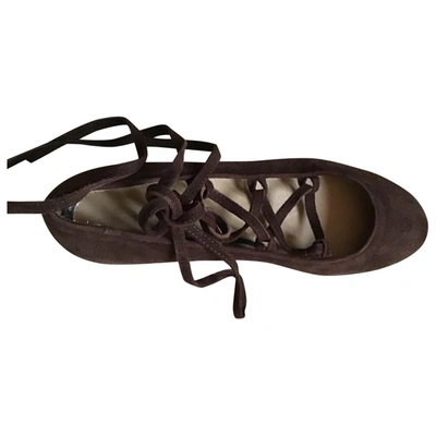 Pre-owned Max Mara Ballet Flats In Brown