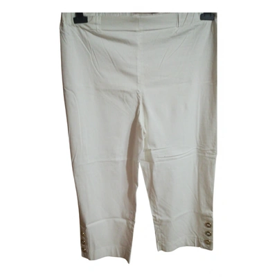 Pre-owned Marina Rinaldi Trousers In White