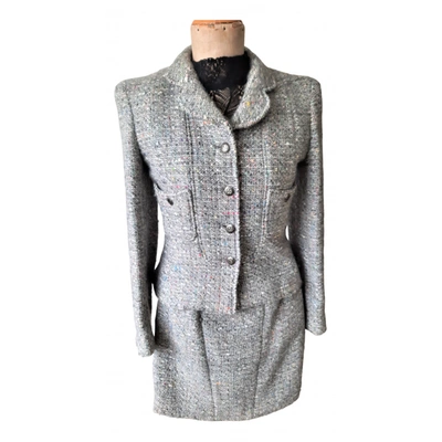 Pre-owned Chanel Wool Suit Jacket In Grey