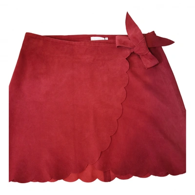 Pre-owned Sézane Fall Winter 2019 Leather Mini Skirt In Red