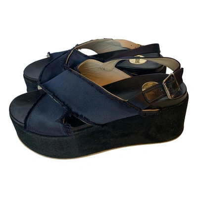 Pre-owned Ras Cloth Sandal In Blue