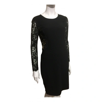 Pre-owned Diane Von Furstenberg Lace Mid-length Dress In Black