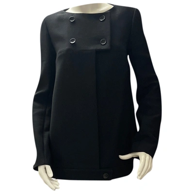 Pre-owned Chloé Wool Peacoat In Black