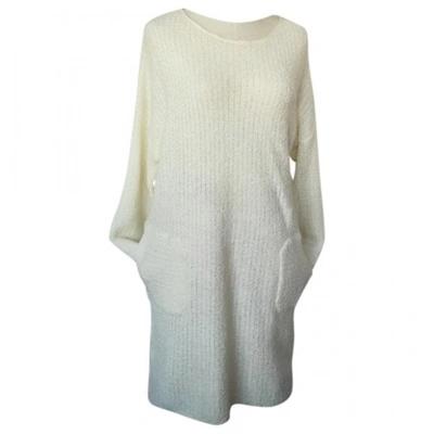 Pre-owned Noa Noa Wool Mid-length Dress In White