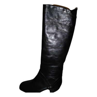 Pre-owned Marc Jacobs Leather Cowboy Boots In Black