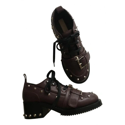 Pre-owned N°21 Leather Lace Ups In Burgundy