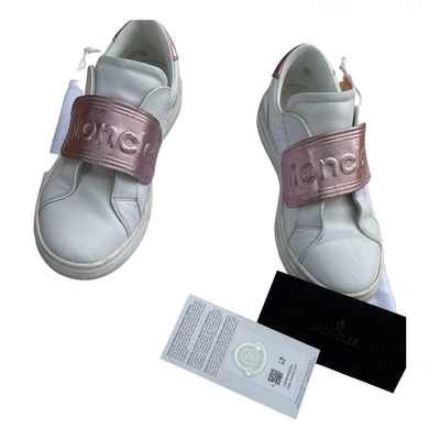 Pre-owned Moncler Leather Trainers In White