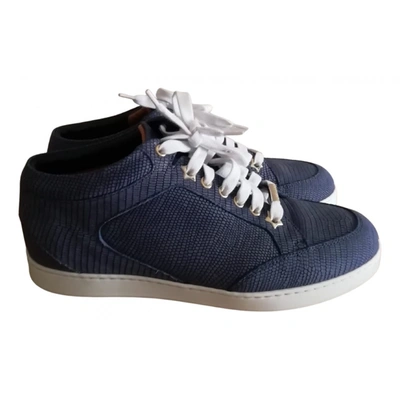 Pre-owned Jimmy Choo Leather Trainers In Blue