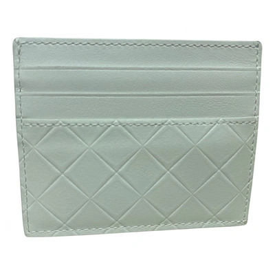 Pre-owned Bottega Veneta Leather Card Wallet In White