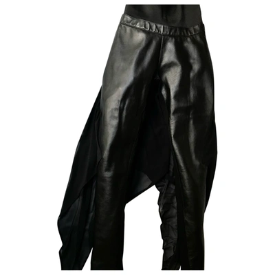 Pre-owned Gareth Pugh Leather Slim Pants In Black