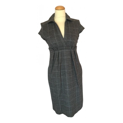 Pre-owned Diane Von Furstenberg Wool Mid-length Dress In Grey