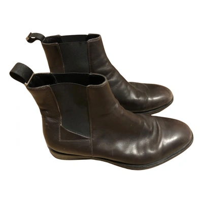 Pre-owned Balenciaga Leather Boots In Brown