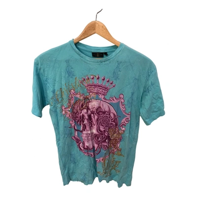 Pre-owned Ed Hardy T-shirt In Turquoise