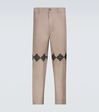 Adish Qors Cotton Chino Trousers In Off White