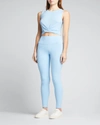 Alo Yoga Airbrush High-waist Sport Leggings In Blue Skies